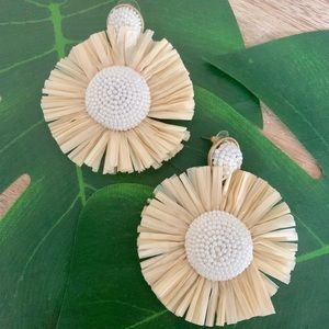 Circle Cream Earrings